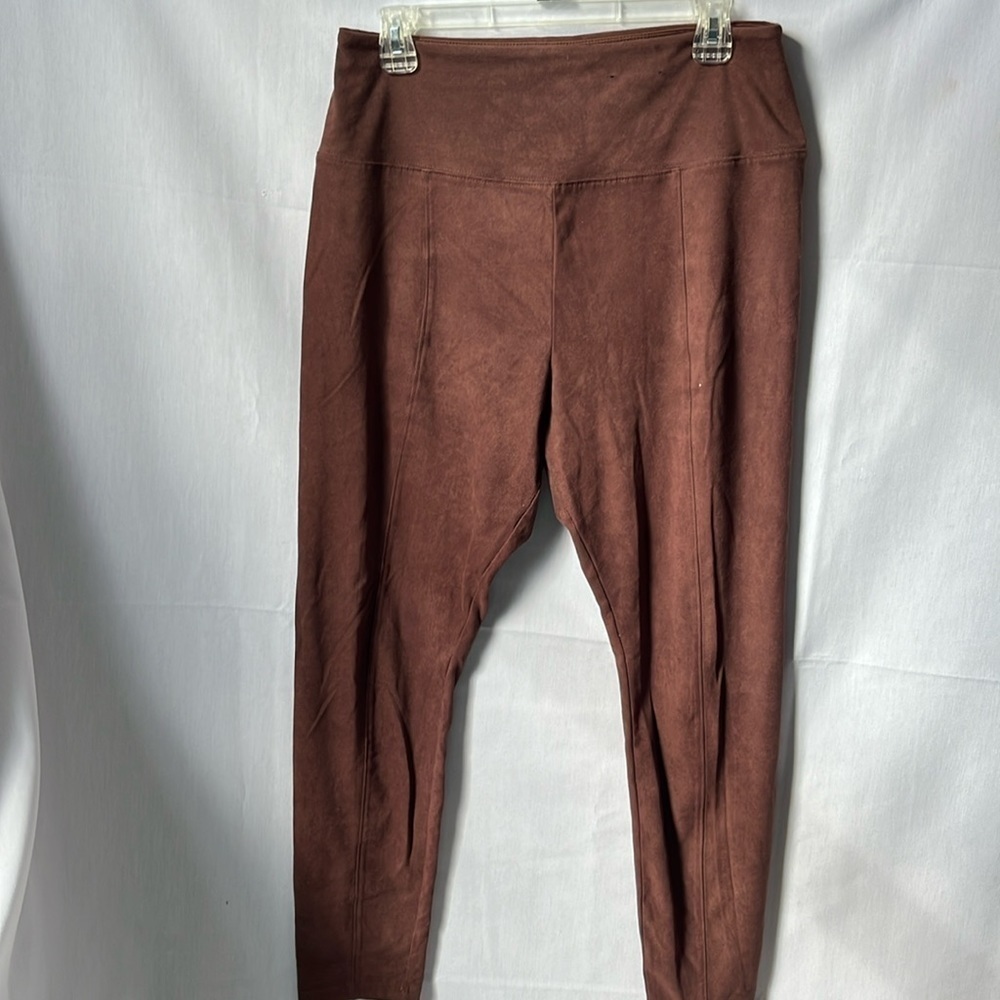 Simply Vera Vera Wang Brown Faux Suede High Rise Pull On Pants Women’s Large